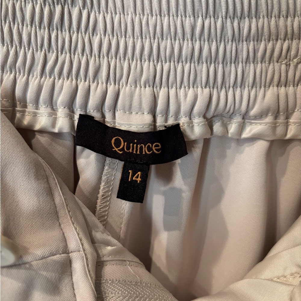 Quince Light Blush Wide-Leg Trousers - Picture 3 of 4